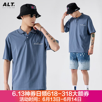 ALTFINEISM 短袖 男士T恤 灰藍(lán)色 