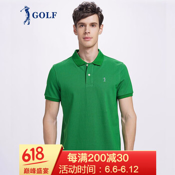 高爾夫（GOLF） 短袖 男士T恤 綠色 