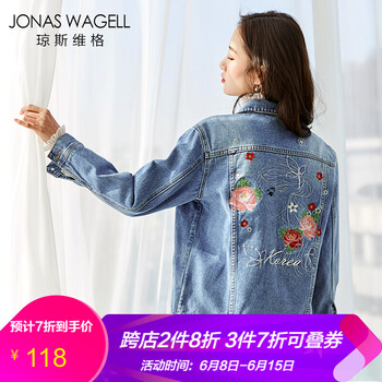JONAS WAGELL 方領(lǐng) 長袖 女 短外套 繡花，刺繡，立體裁剪