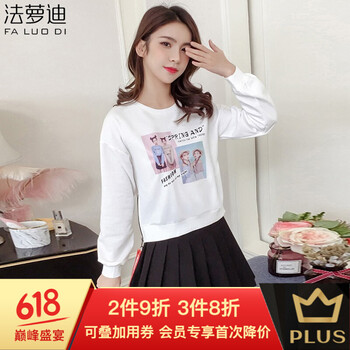 法蘿迪（FA LUO DI） 拉鏈，印花 短袖 T恤 女 圓領(lǐng)