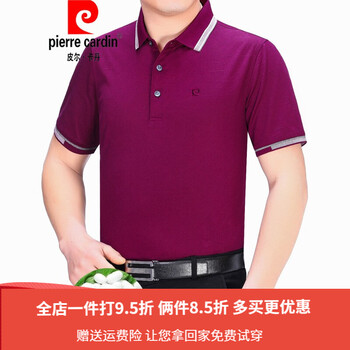 皮爾卡丹（pierrecardin） 短袖 男士T恤 深紫紅081995082 