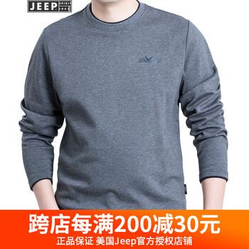 吉普（JEEP） 長袖 男士T恤 JSOLM18CD456TS0001灰色 
