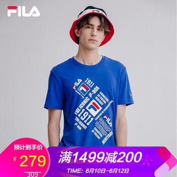 FILA 短袖 男士T恤 丁殊藍(lán)-RB 