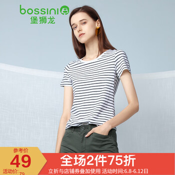 堡獅龍（bossini） 鏈條 短袖 T恤 女 圓領(lǐng)
