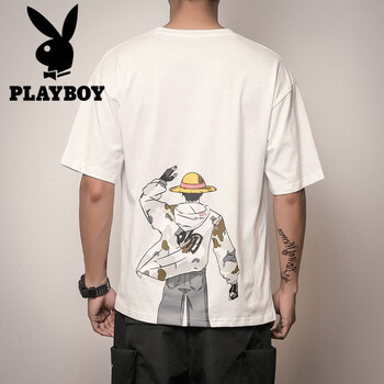 花花公子（PLAYBOY） 短袖 男士T恤 1813白色 