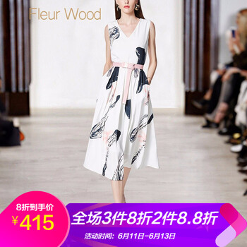 Fleur Wood 純色 露肩 連衣裙