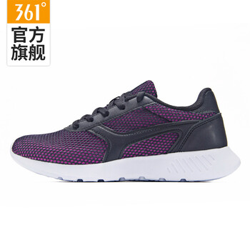361度跑步鞋烏黑色/杜鵑紫 35，36，37，38，39，40