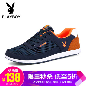花花公子（PLAYBOY）男士網面- 深藍 41