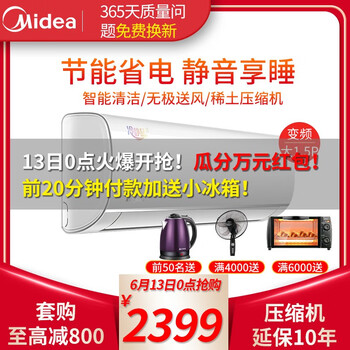 美的（Midea） 1匹 壁掛式 空調(diào) KFR-26G/BP2DN8Y-PH400(B3)