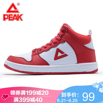 匹克（PEAK）板鞋大白/大紅 