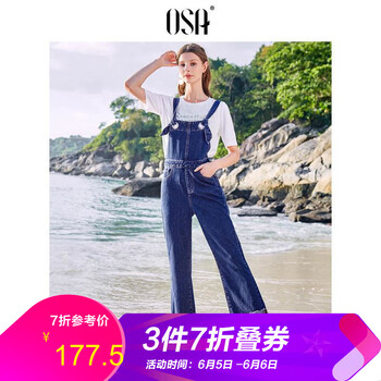 元牛仔背帶褲