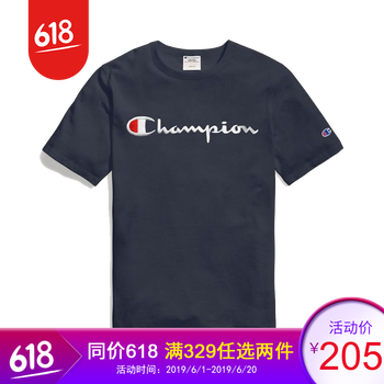 champion 短袖 男士T恤 深藍(lán)色 