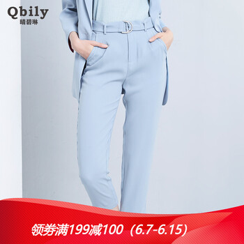 晴碧琳（qbily） 高腰 直筒褲 女 九分褲 休閑褲