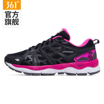 361度跑步鞋黑色/西班牙粉 36