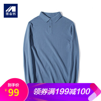 墨麥客（MMAICCO） 長(zhǎng)袖 男士T恤 藍(lán)灰色 