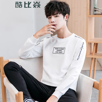 酷比焱 長(zhǎng)袖 男士T恤 810白色 