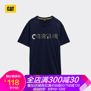 CAT 短袖 男士T恤 藏青 