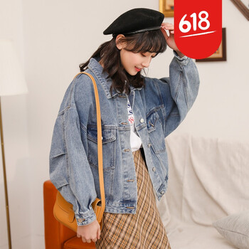 復(fù)古風牛仔外套，打造時尚小仙女