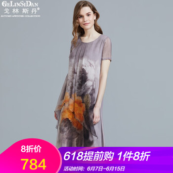 戈林斯丹 花色，大花 漸變，印花 連衣裙