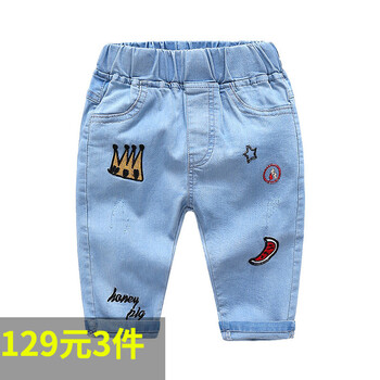 男童藍(lán)色牛仔短褲
