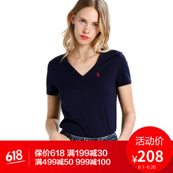 Polo Ralph Lauren 條紋 短袖 T恤 女 V領(lǐng)