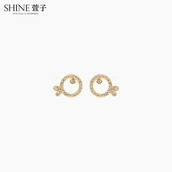 萱子飾品（xuanzi）耳環(huán)925銀，S925銀+人工鋯石