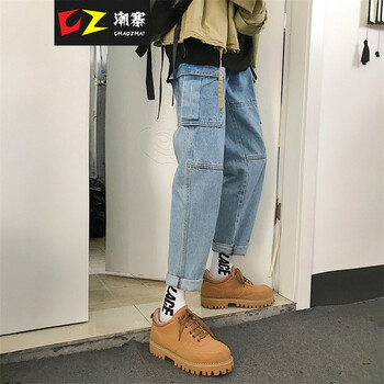 潮寨（CHAOZHAI） 直筒褲 青春休閑 男士牛仔褲