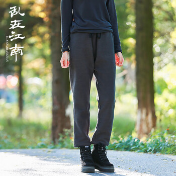 亂在江南 松緊腰 直筒褲 女 長(cháng)褲 休閑褲