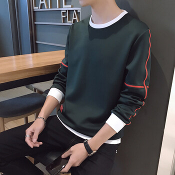 爵森馬公子（JUESENMAGONGZI） 長袖 男士T恤 wy4020墨綠 XXL
