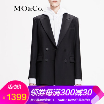 毛小西裝女外套黑