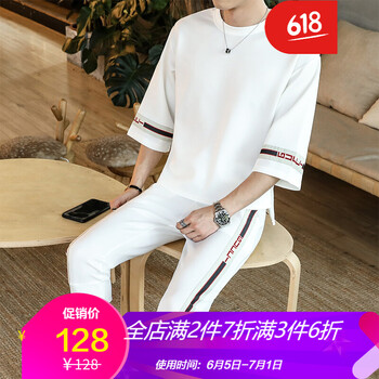 古萊登（GODLIKE） 五分袖 男士T恤 白色 XL，L，M，XXL，XXXL