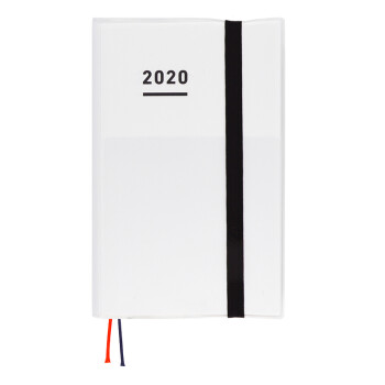 日本国誉 KOKUYO 自我手帐2020 绑带款三合一日程计划本笔记本 A5白色215mm*135 1本装 WSG-NIJF1W-20-C