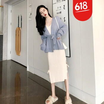 元素,樣式,新款,流行,藍色,趨勢,裙冬,連衣