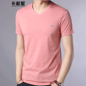 卡柏星（KABOXING） 短袖 男士T恤 粉紅色 XL，L，XXXL，加大，XXL，M