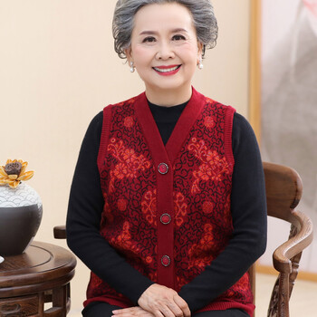中年女士v領(lǐng)毛衣