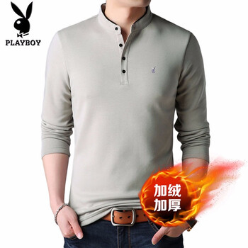 花花公子（PLAYBOY） 短袖 男士T恤 8809/咖啡加絨 