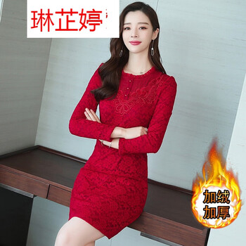 復古長袖連衣裙，微胖妹子的福音