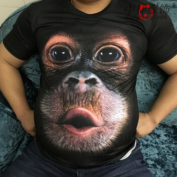 暢印 短袖 男士T恤 黑色 黑猩猩 