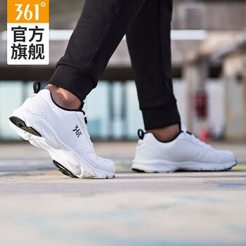 361度跑步鞋361度白/烏黑色（革面） 44，39，40，41，42，43