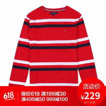Tommy Hilfiger 長袖 男士T恤 611 紅色 