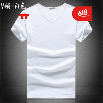 尊首（ZUNSHOU） 長袖 男士T恤 V領(lǐng)-白色 