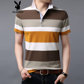 花花公子（PLAYBOY ESTABLISHED 1953） 短袖 男士T恤 7704皮紅 