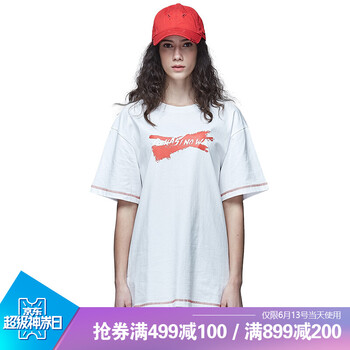 古由卡（GUUKA） 迷彩，拼接，撞色，印花，明線裝飾，貼布 短袖 T恤 女 圓領(lǐng)