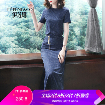 伊蓮娜（Helene & co） 純色 綁帶 連衣裙