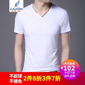 L'ALPINA 短袖 男士T恤 白色 
