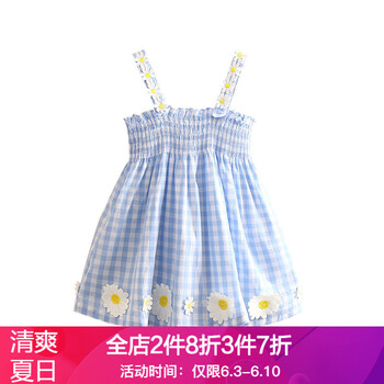 寶寶碎花吊帶裙