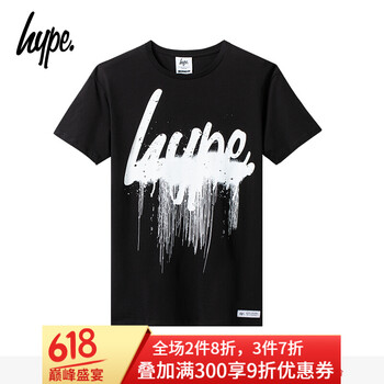 HYPE 短袖 男士T恤 黑/白色 