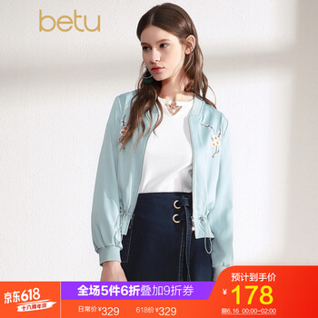 百圖（betu） 圓領(lǐng) 長袖 女 短外套 花邊