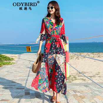 ODYBIRD 花色 印花 連衣裙