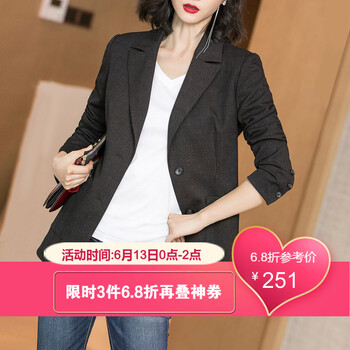 米思陽（missshine） 西裝領(lǐng) 長袖 女 短外套 口袋，紐扣